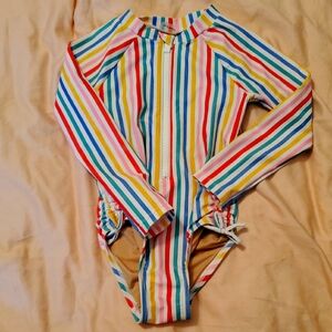 Girls 2T Colorful Striped Swimsuit